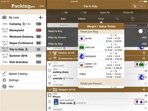 Packing Pro iPhone and iPad Travel App