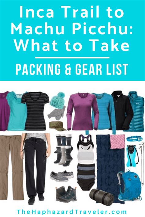 Packing list Machu Picchu