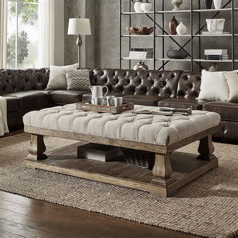 HomeVance Tufted Upholstered Coffee Table Upholstered coffee tables, Furniture, Home decor