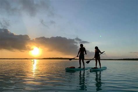 Paddleboarding on Bacalar Lagoon