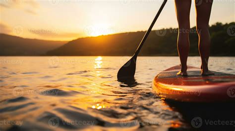 Paddling into sunset