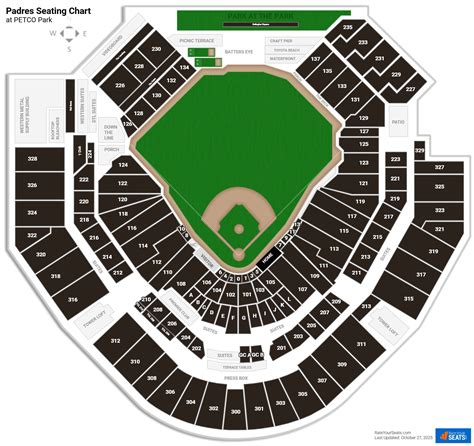 Padres Seating Chart With Seat Numbers