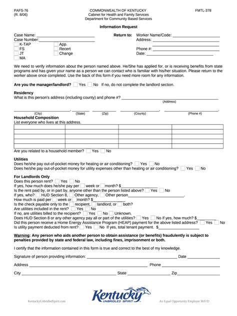 Pafs 76 Form Ky Printable