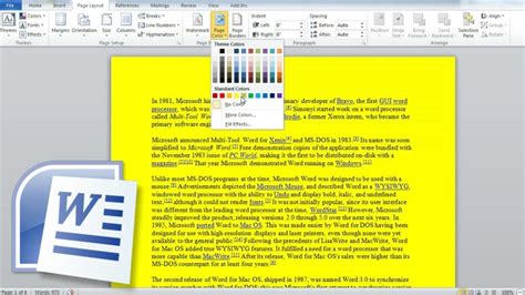 Page Color In Word