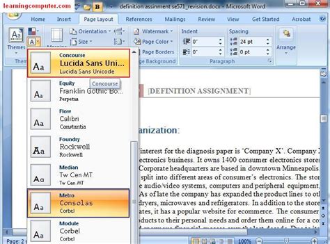 Page Layout Microsoft Word