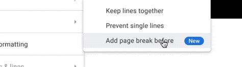 Page break before in Docs