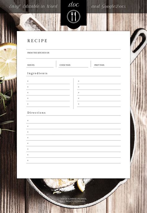 Pages Recipe Template
