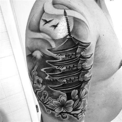 60 Pagoda Tattoo Designs For Men Tiered Tower Ink Ideas