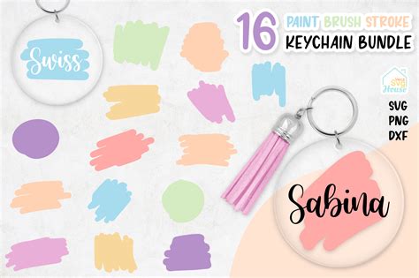 Download Paint Brush Stroke Bundle Keychain. Printable
