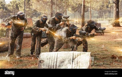 Paintball group battle