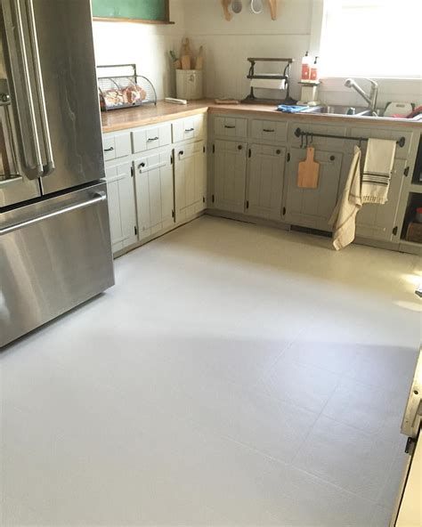 Painted Linoleum Floors! Farmhouse Kitchen Remodel Little White House Blog Kitchen remodel