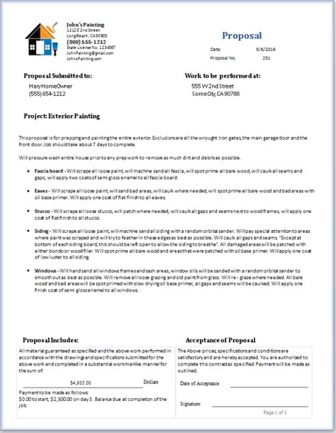 Painting Proposal - FREE DOWNLOAD - Printable Templates Lab