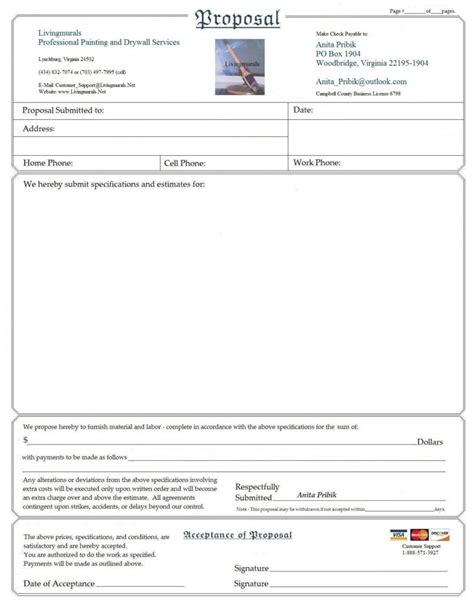 Painting Proposal Forms