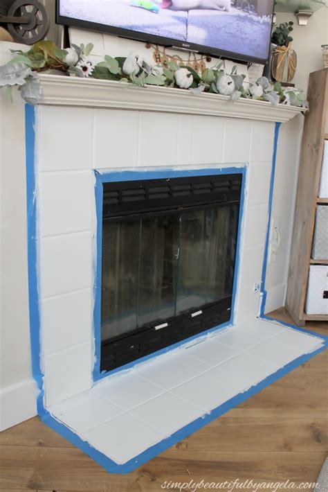 Painting Tile Fireplace