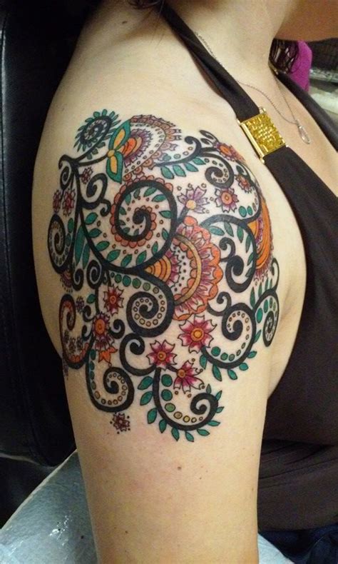 Paisley / flowers / feminine tattoo by Chris Stuart www