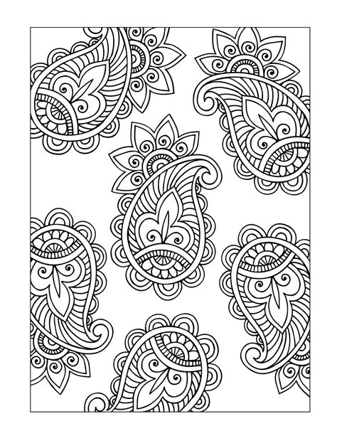 Paisley Pattern Coloring Pages
