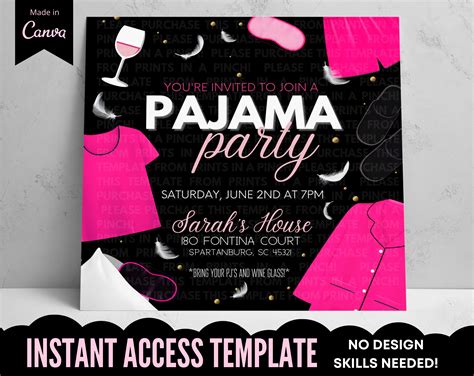 Pajama Party Invite Template