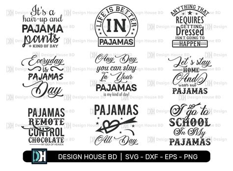 Get Comfy and Cozy with Adorable Pajama SVG Designs - Sleep In Style with These Trendy Printable Patterns!