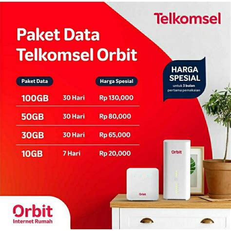 Daftar pilihan paket internet Telkomsel Orbit