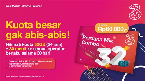 Berbagai paket internet yang ditawarkan operator Tri Indonesia