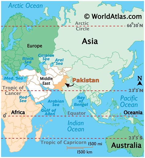 Pakistan On A Map Of The World