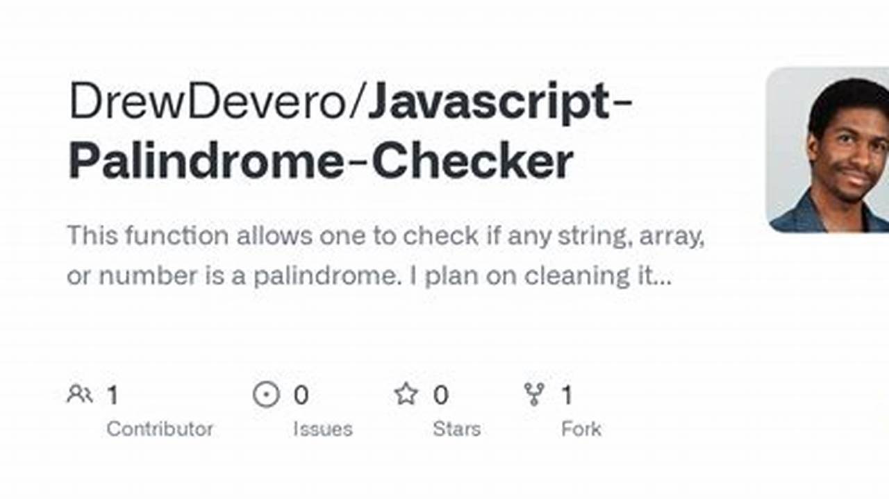 Palindrome Checker Javascript Github