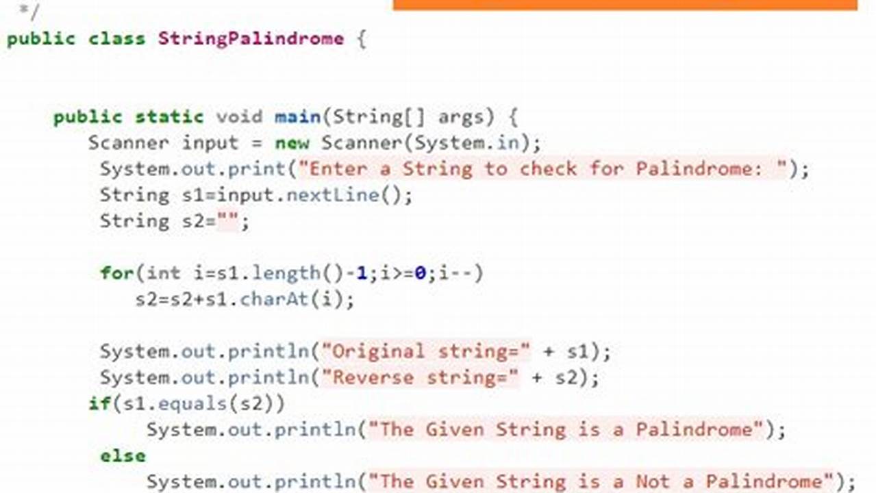 Palindrome In Java String