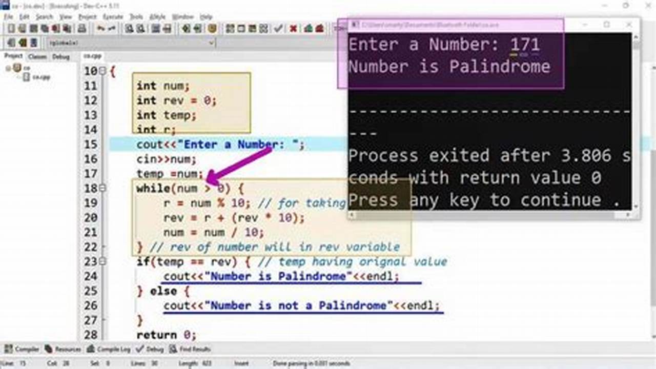 Palindrome Program In Cpp