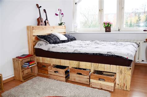 Pallet Bed Frame With Storage