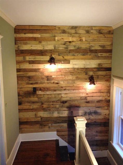 Pallet Wall With Lights Behind