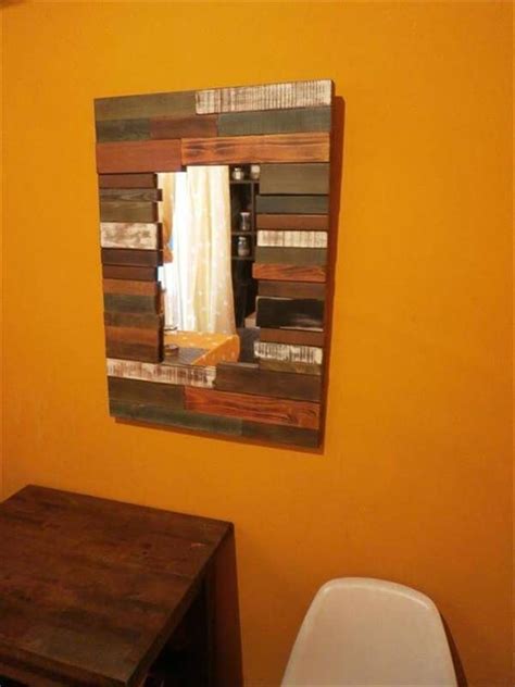 Pallet Wall With Mirror