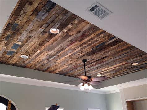 !TOP VALUE CONSTRUCTION LLC! Pallet Wood Ceiling Installation