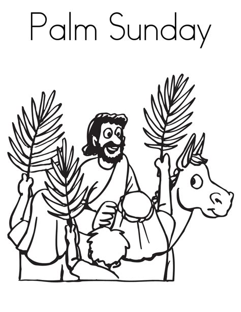 Palm Sunday Coloring Page Printable