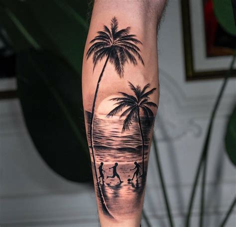 Palm Tree Beach Tattoo