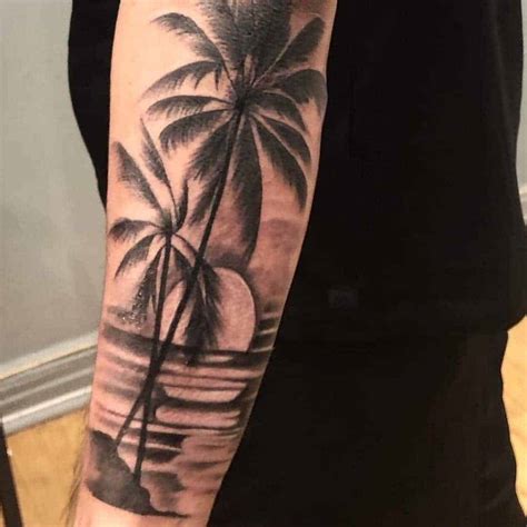 Tree sleeve tattoo, Palm tree tattoo, Palm tattoos