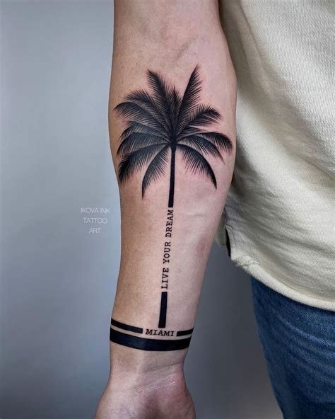 Palm Tree Tattoo On Forearm