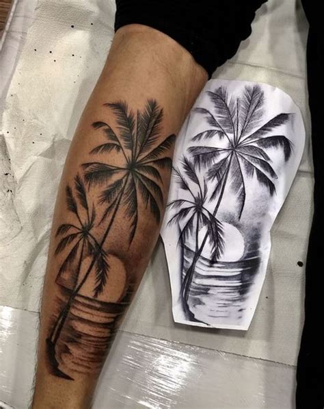 Palm Tree Thigh Tattoo