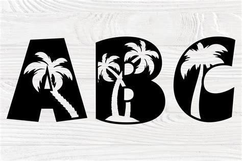 Download Palm Trees SVG Fonts, Beach Monogram Files DXF Files