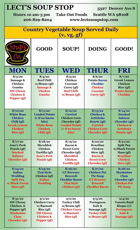 Palmers Soup Calendar