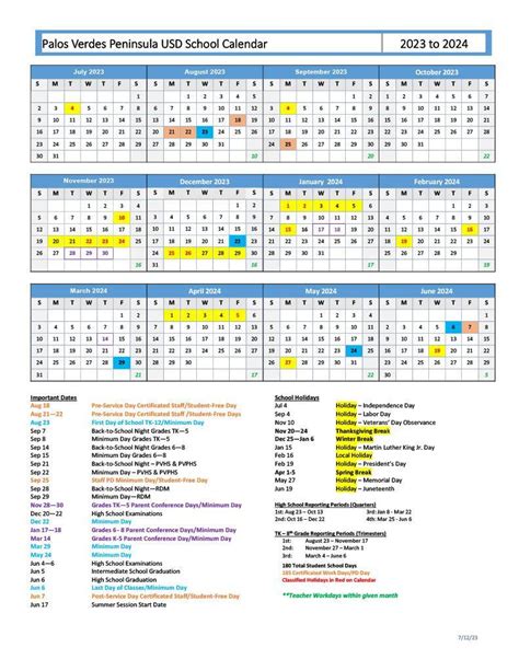 Palo Verde Calendar