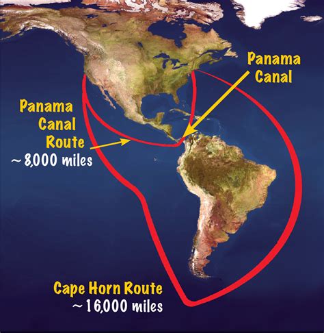 Panama Canal On The World Map