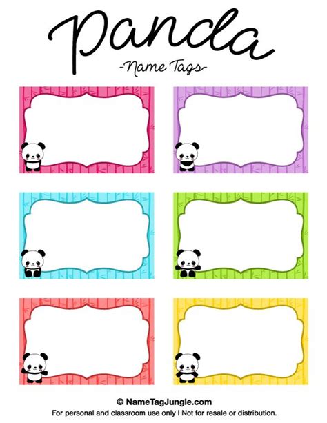 Panda Printable Labels