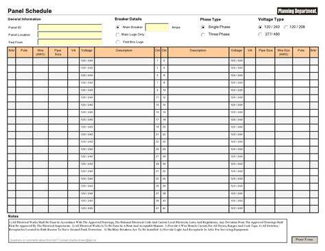 Panel Schedule Template Excel – Free Editable Template & Examples ...