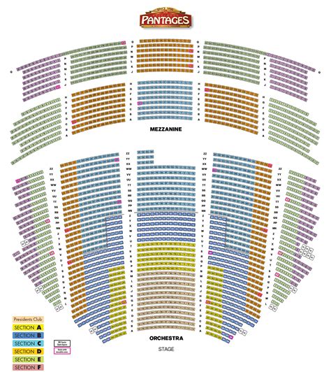 Pantages Theater Seating Chart View