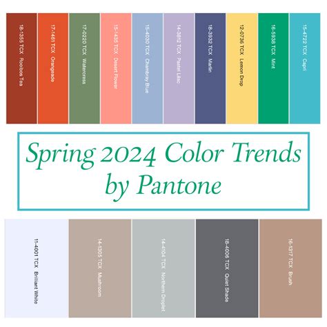 Pantone Fashion Colors Spring 2024
