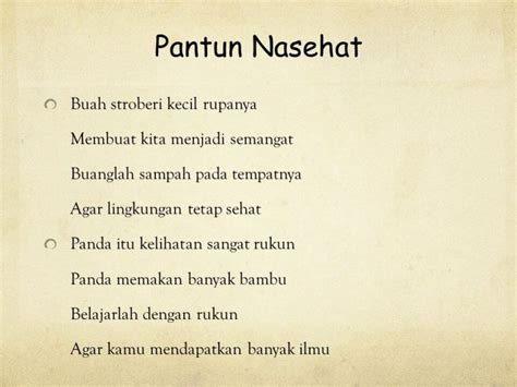 Pantun Cinta Nasehat
