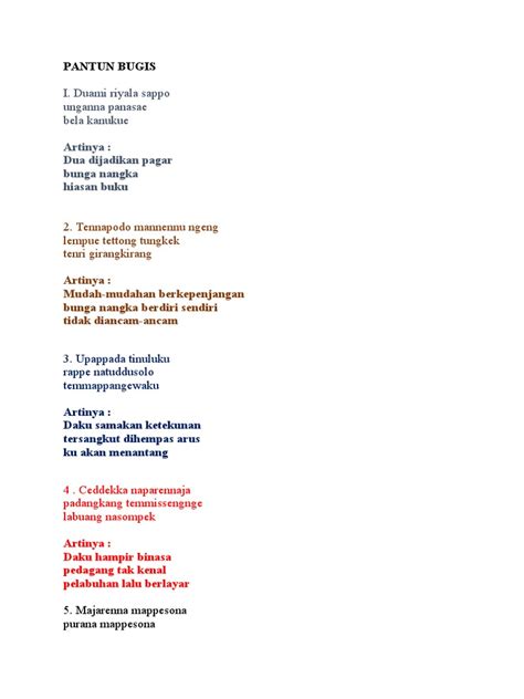 Pantun Lamaran Bugis