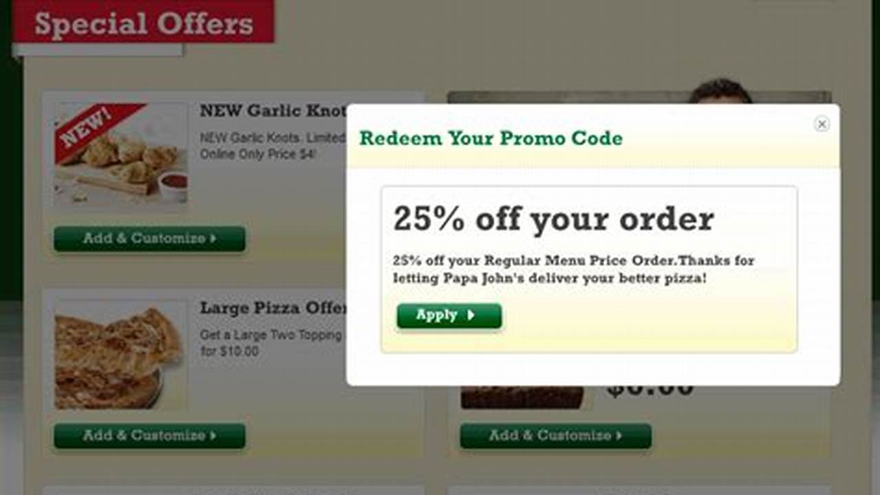Papajohns Promo Code July 2025