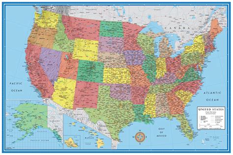 Paper Map Of United States