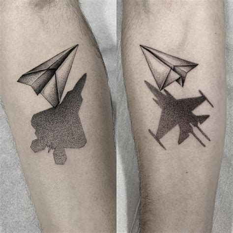 Paper Airplane Best Friend Tattoo